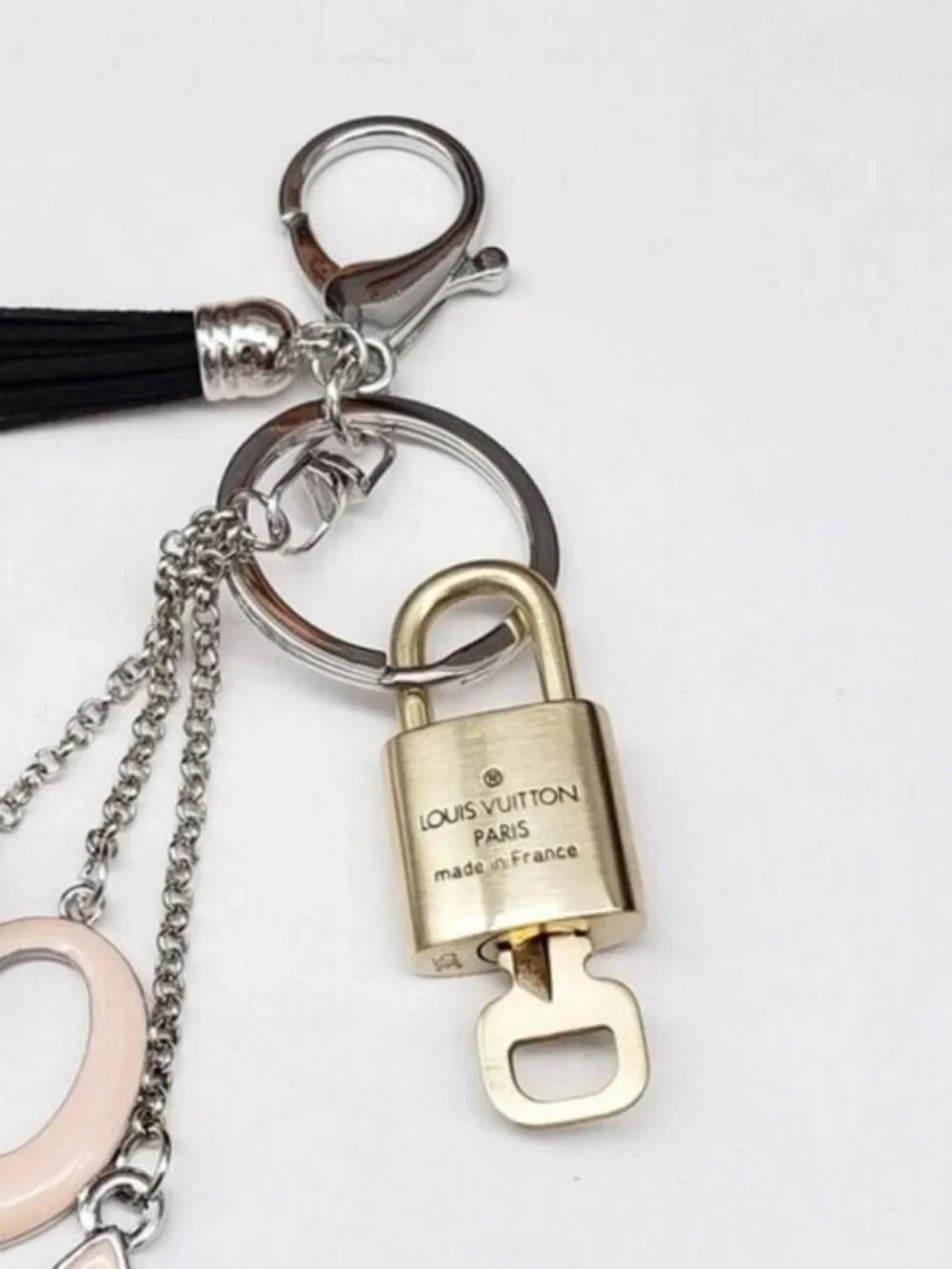 Louis Vuitton Gold Padlock 🔒 Key Set Authentic LV w/ Unbranded Flower Keychain